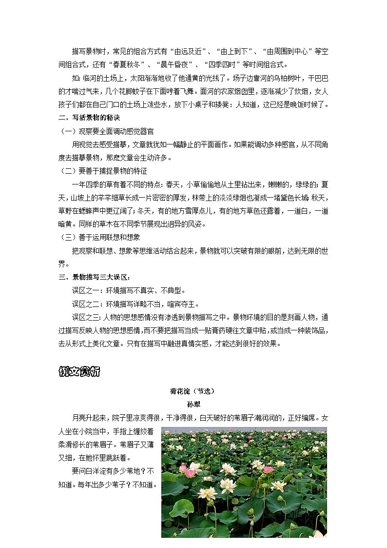 【作文精讲】小升初语文作文专题02 景物描写--2024年小升初语文作文复习策略03