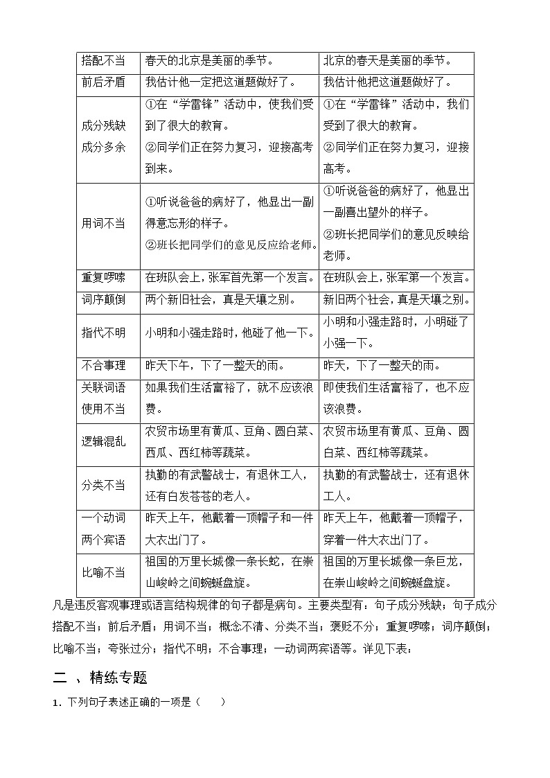 专题05 语病-备战2024年小升初语文精讲精练必刷题（全国通用）02