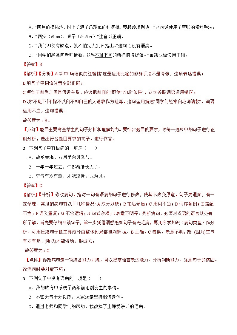 专题05 语病-备战2024年小升初语文精讲精练必刷题（全国通用）03