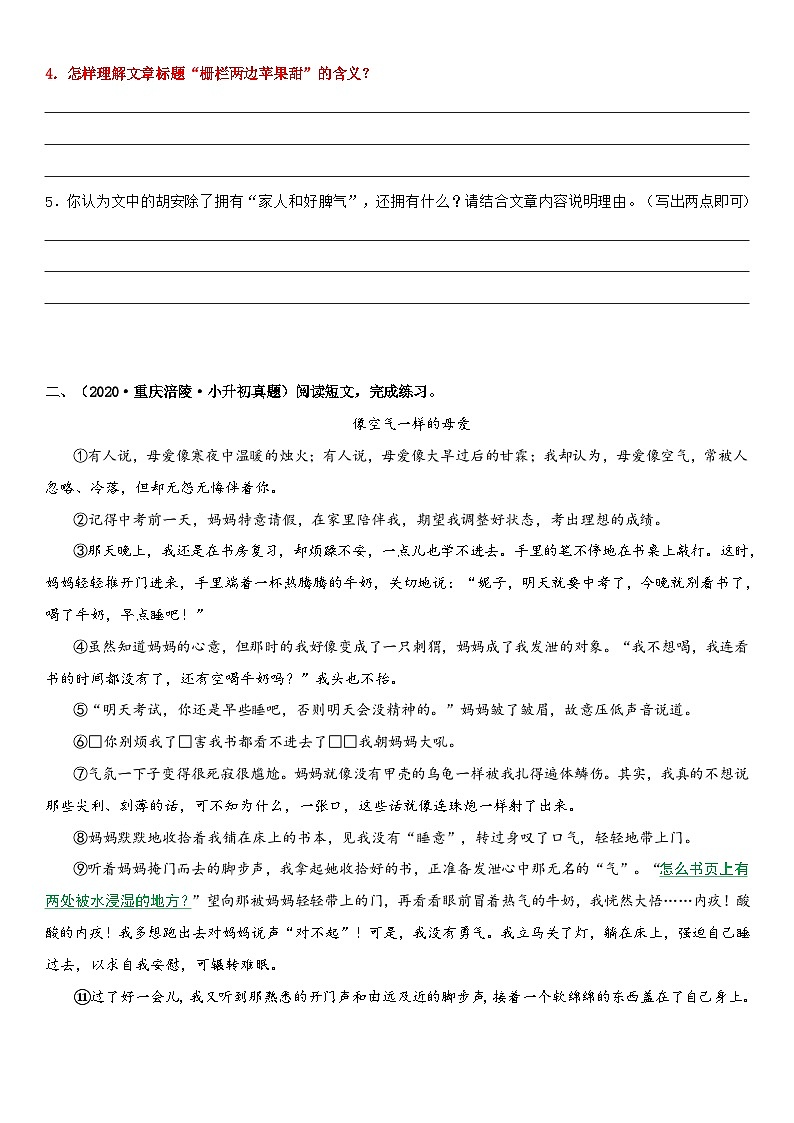 专题10 理解标题的含义（专项训练）2024年小升初语文复习暑假衔接讲练测（原卷版+解释版）03