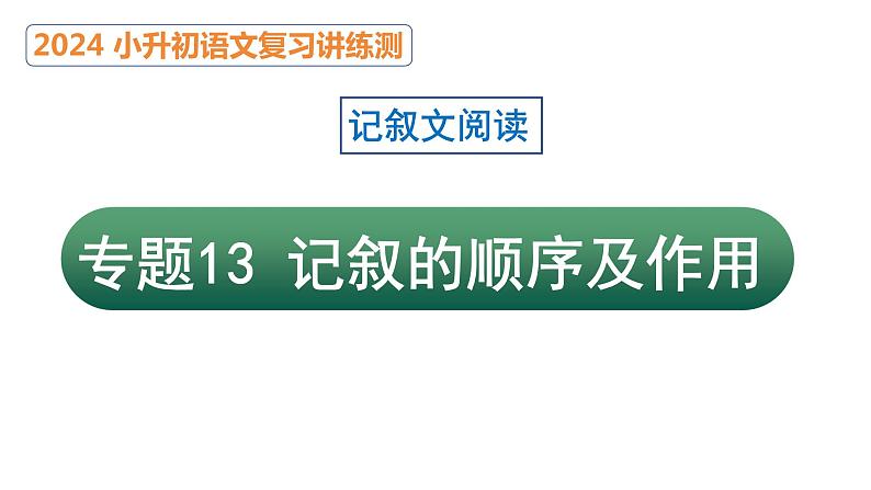 专题13 记叙的顺序及其作用（课件）2024年小升初语文复习暑假衔接讲练测（统编版）01