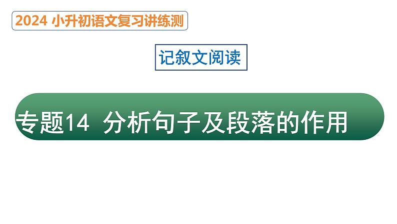 专题14 分析句段的作用（课件）2024年小升初语文复习暑假衔接讲练测（统编版）02