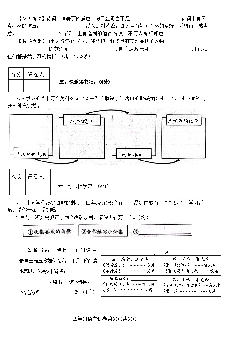 河南省信阳市固始县2023-2024学年四年级下学期6月期末语文试题03