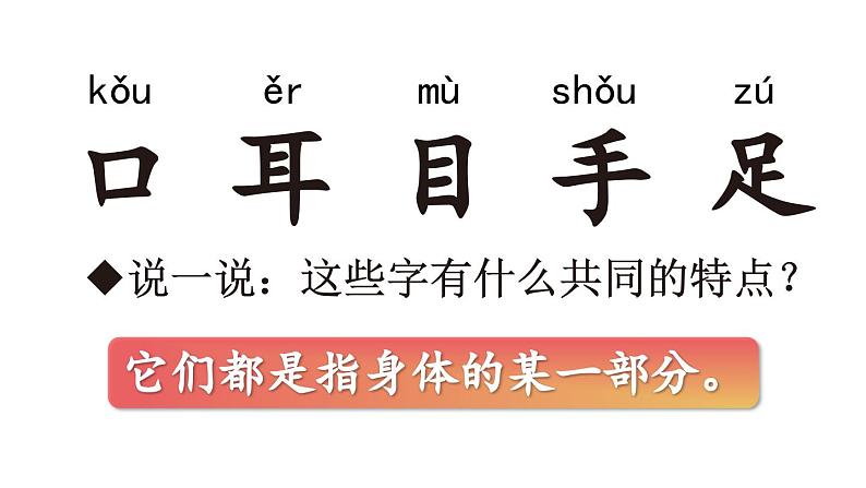 2023秋统编版语文一年级上册第一单元  第3课 口耳目【课件】第5页