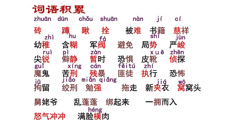 部编版五四学制语文六年级下册第三单元复习课件04