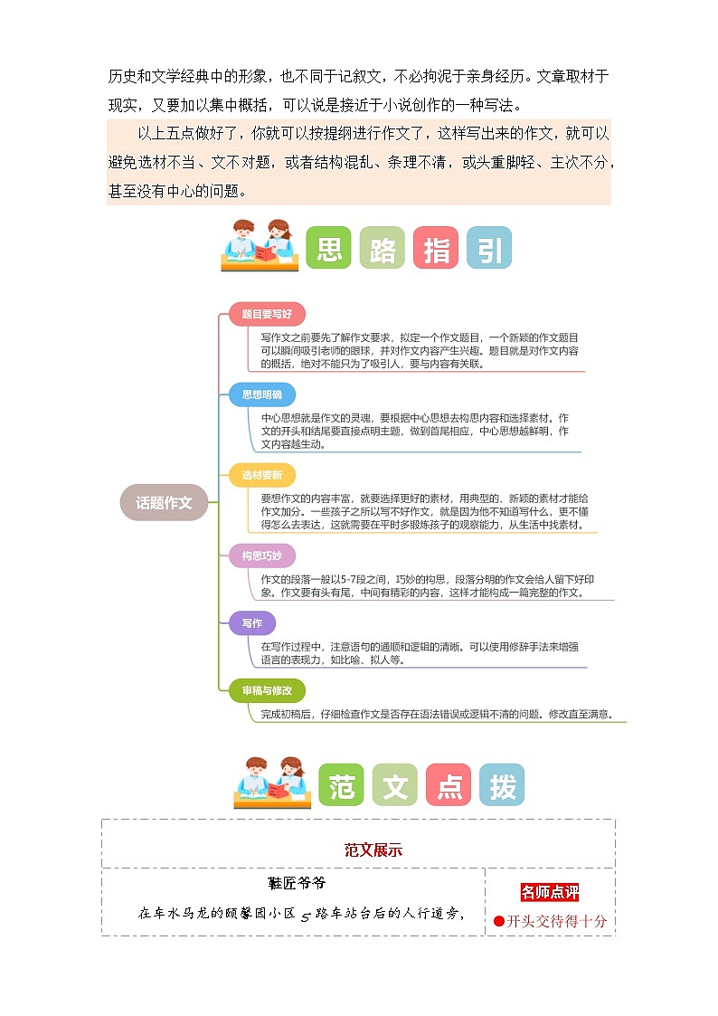 专题10 如何写好话题作文（讲义+专项训练）2024年小升初语文复习即暑假衔接专项讲练测（统编版）02