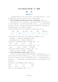 [语文]2023北京大兴五年级下学期期末试卷及答案