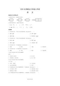 [语文]2020北京顺义六年级小升初试卷及答案