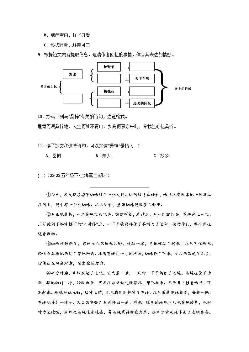 专题03 阅读鉴赏（一）（原卷+答案与解释）2024暑假五升六衔接 语文分类训练（统编版全国通用）03
