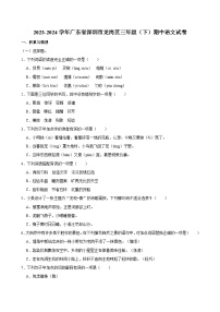 2023-2024学年广东省深圳市龙岗区三年级（下）期中语文试卷