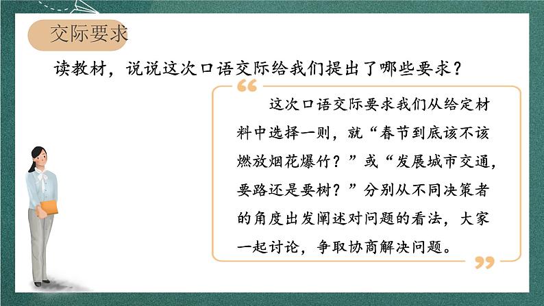 人教部编版语文六年级上册 第六单元 口语交际课《“意见不同怎么办”》   课件03