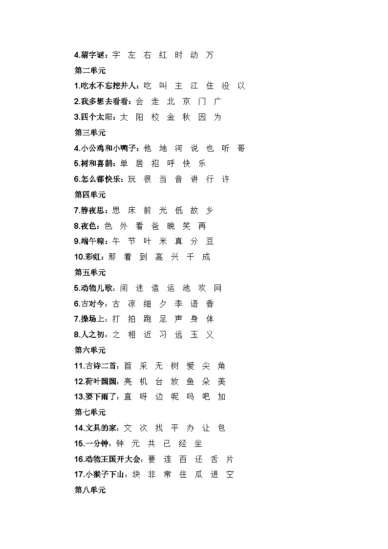 专题02 字词梳理及运用-2024年一升二语文暑假专项提升（统编版）02