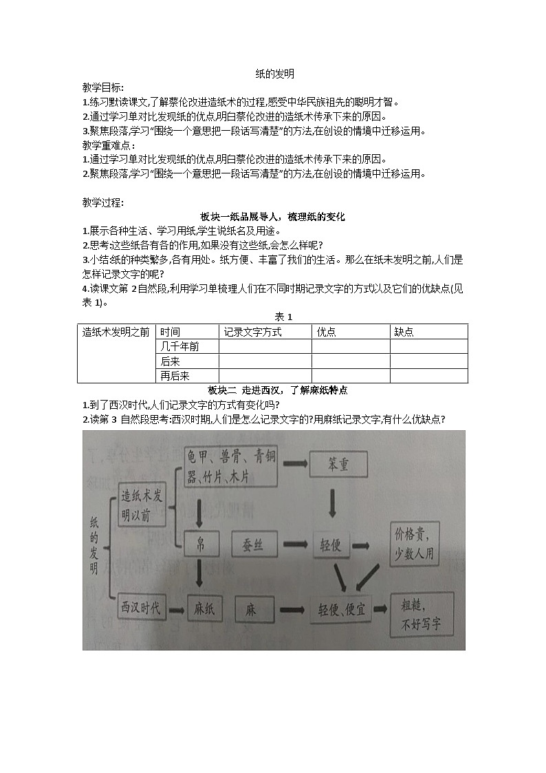三下纸的发明教学设计第1页