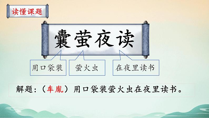 18 文言文二则 囊萤夜读（教学课件+教案）2023-2024学年统编版语文四年级下册06