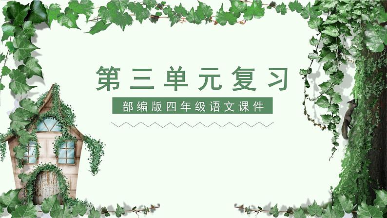 部编版小学语文四年级上第3单元知识梳理+复习课件01