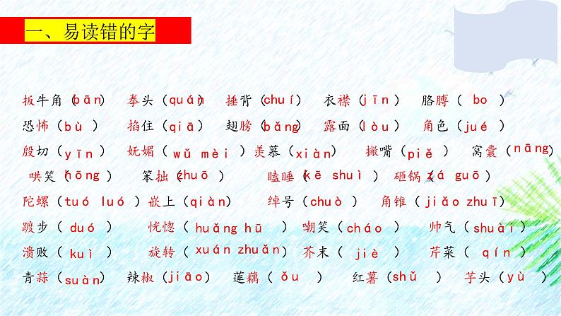 部编版小学语文四年级上第6单元知识梳理+复习课件04