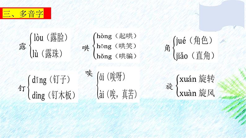 部编版小学语文四年级上第六单元知识梳理+复习课件06