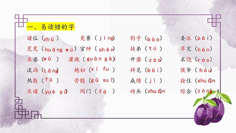 部编版小学语文四年级上第8单元知识梳理+复习课件04