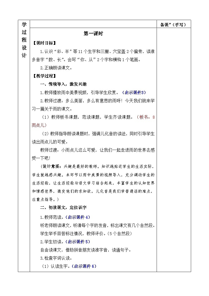 【核心素养】部编版小学语文一年级上册-10 雨点儿-课件+教案+同步练习（含教学反思）02