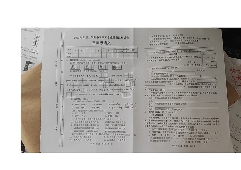 广东省清远市英德市2023-2024学年三年级下学期7月期末语文试题01