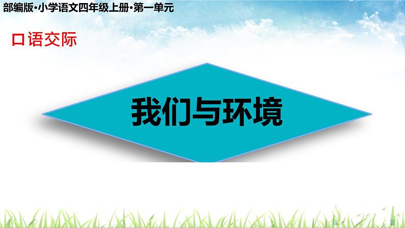 部编版小学语文四年级上册口语交际我们与环境 课件第1页