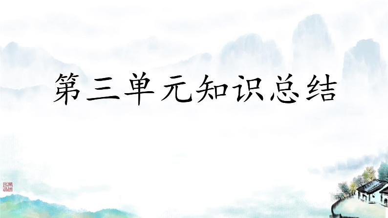 部编版小学语文四年级上册第三单元综合测试 课件第1页