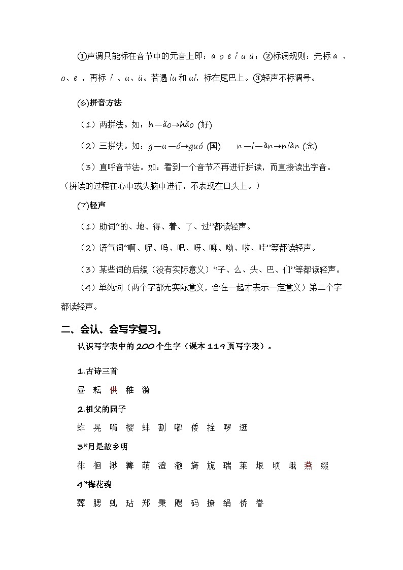 2024年五升六语文暑假专题训练 专题01 字音辨析03