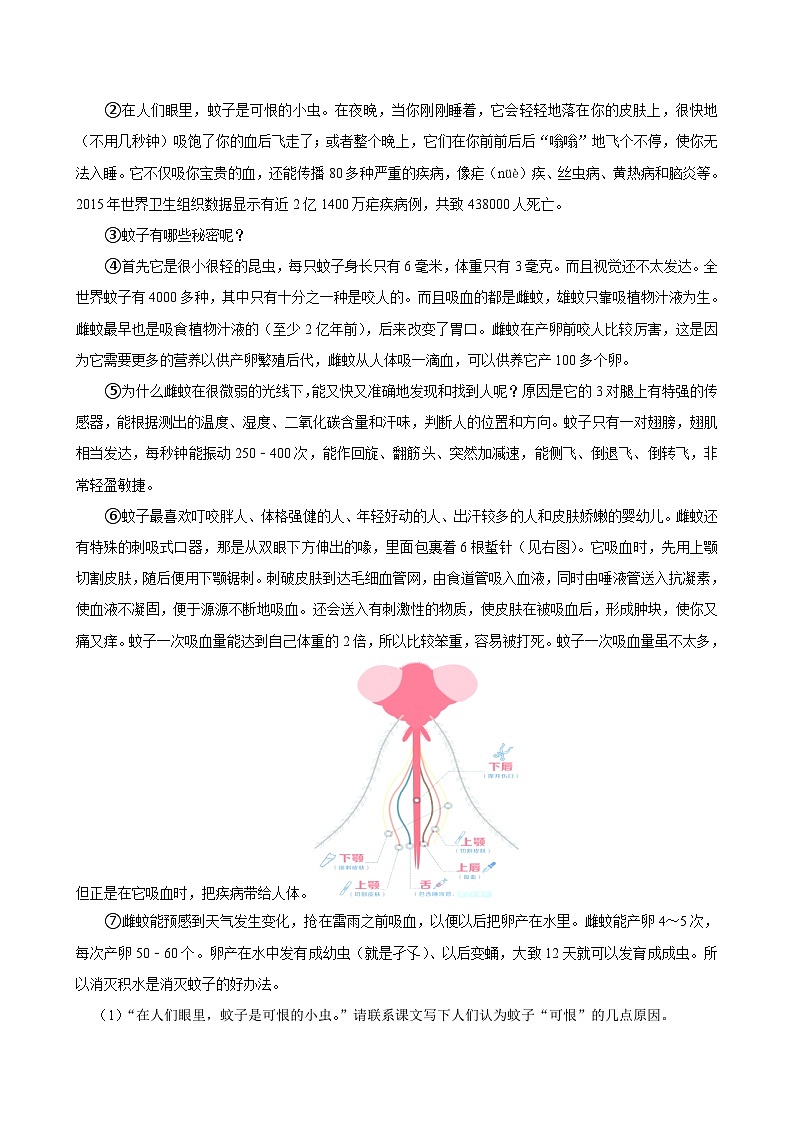 江苏省南京市建邺区2023-2024学年五年级下学期期末语文试卷03