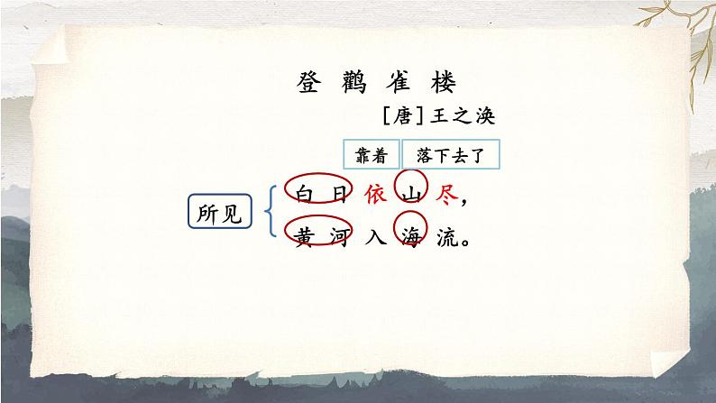 编版版语文二年级上册 8 古诗二首 登鹳雀楼 教学课件07