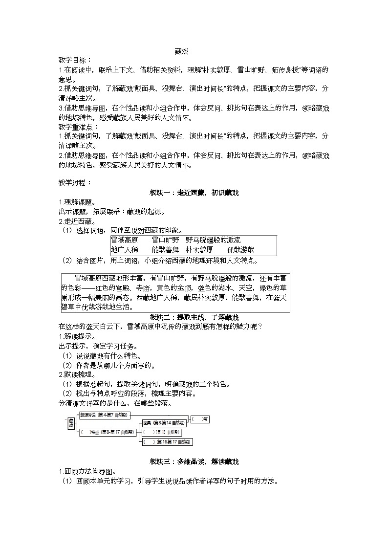 六下《藏戏》教学设计01