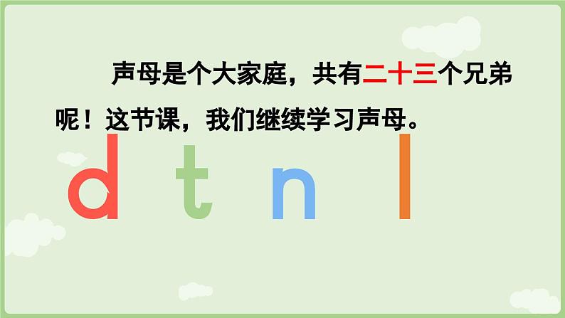 人教版部编版统编版一年级语文上册汉语拼音4《d+t+n+l》课件第3页