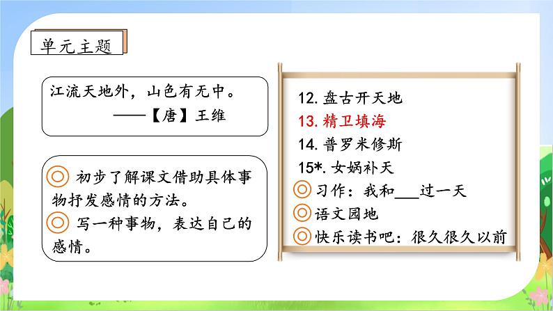 【教-学-评一体化】四年级上册备课包-13.精卫填海（课件+教案+学案+习题）04