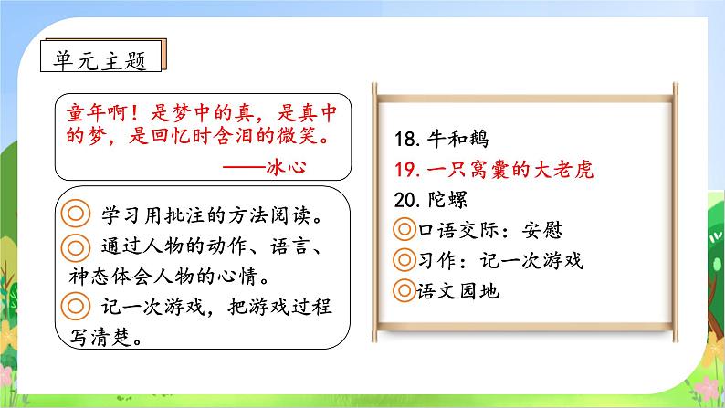 【教-学-评一体化】四年级上册备课包-19.一只窝囊的大老虎（课件+教案+学案+习题）04