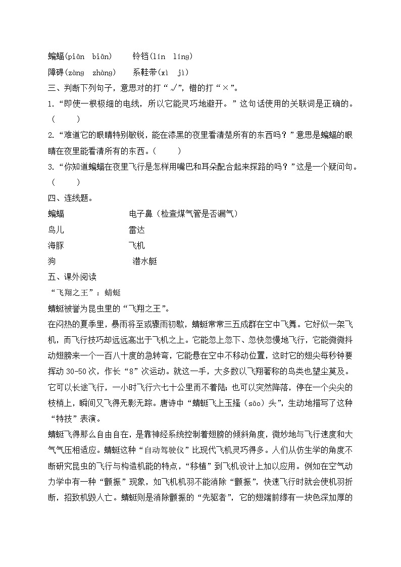 【教-学-评一体化】四年级上册备课包-6.夜间飞行的秘密（课件+教案+学案+习题）03