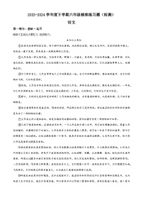 广东省东莞市虎门镇2023-2024学年六年级第二学期期末考试语文试卷（原卷版+解析版）