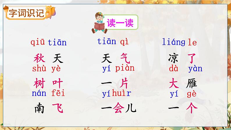 部编语文一年级上册 第5单元 1 秋天 PPT课件+教案07