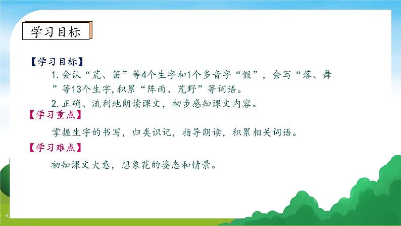 【教-学-评一体】统编版语文三年级上册-2. 花的学校 两课时（课件+教案+学案+习题）05