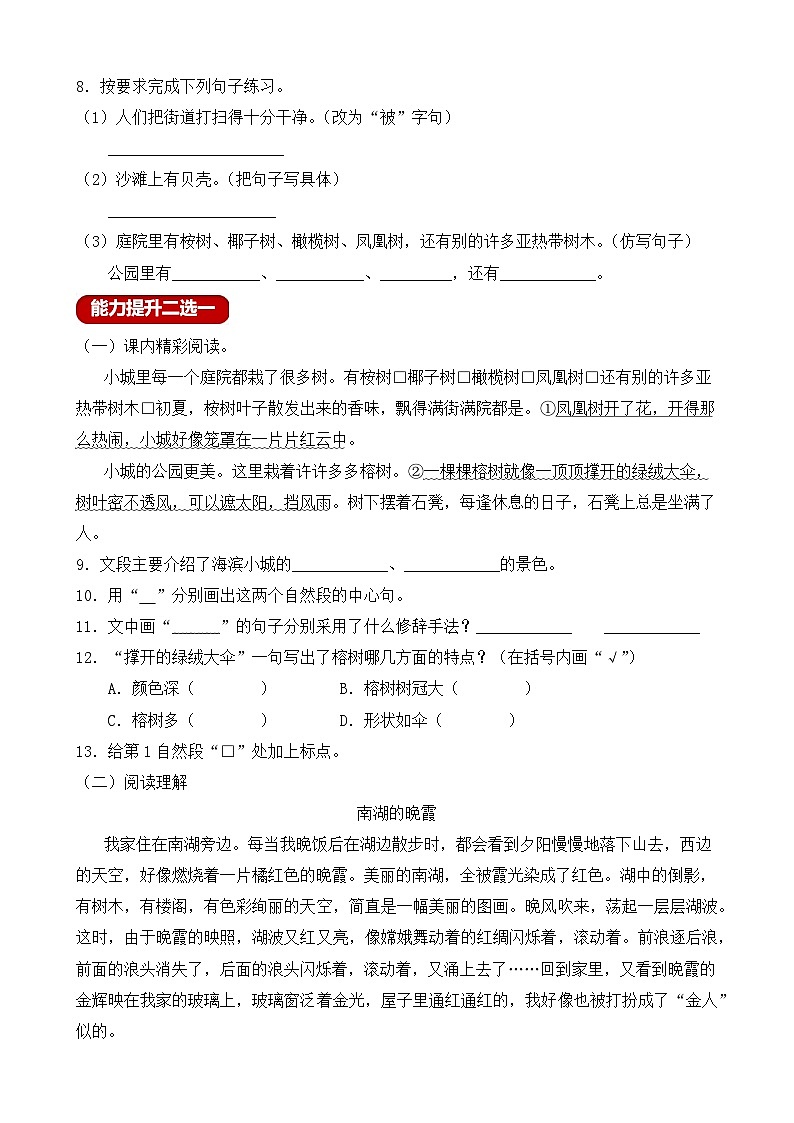 【教-学-评一体】统编版语文三年级上册-19. 海滨小城 两课时（课件+教案+学案+习题）02