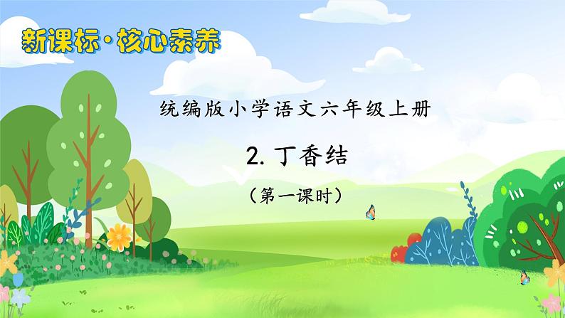 【教-学-评一体】统编版六年级语文上册-2.丁香结  两课时（课件+教案+学案+习题）01