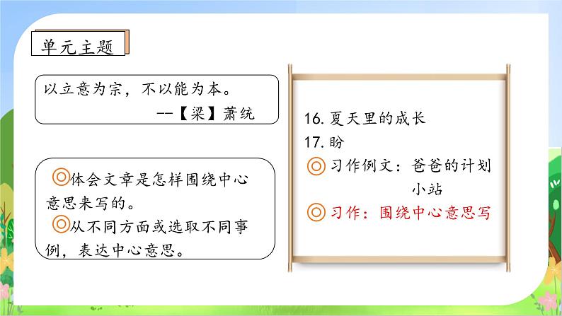 【教-学-评一体】统编版六年级语文上册-习作：围绕中心意思写（课件+教案+学案+习题）04