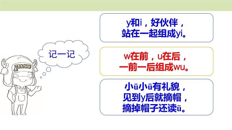 统编版（2024）一年级语文上册课件 第三单元 9 y w第7页