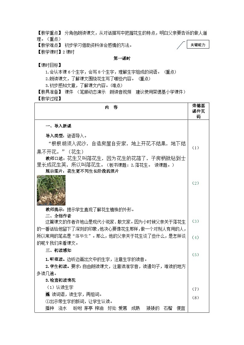 部编语文五年级上册2.落花生教案03