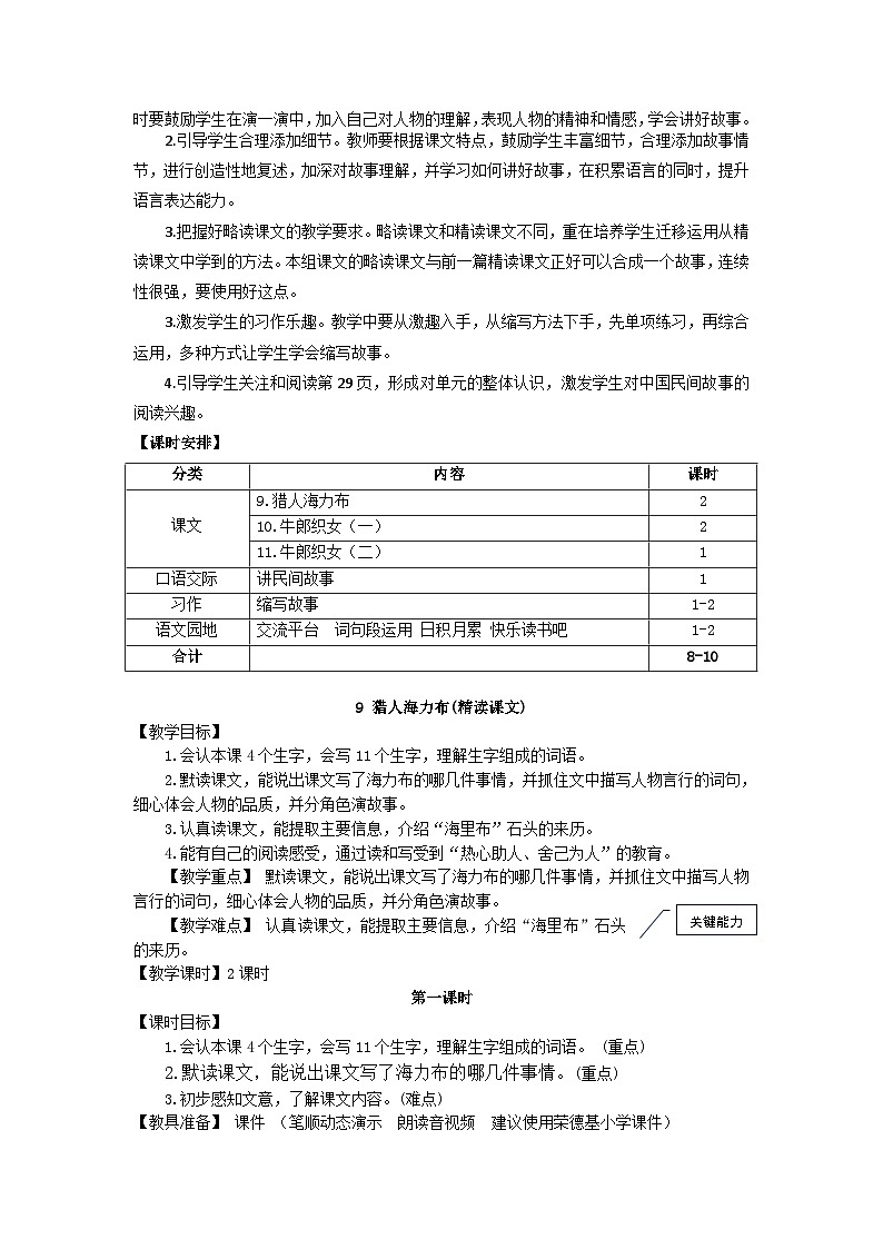 部编语文五年级上册9.猎人海力布教案02