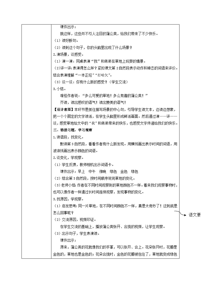 部编版小学语文三上16.金色的草地 课件+教案02