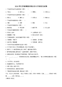 江苏省南通市海安市2024年统编版小升初考试语文试卷（原卷版+解析版）