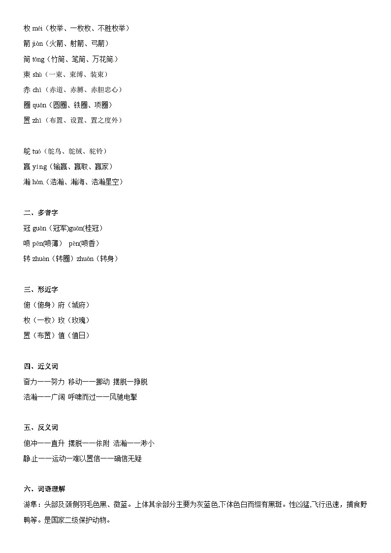 课文7 什么比猎豹的速度更快-部编版五年级语文上册学案第2页