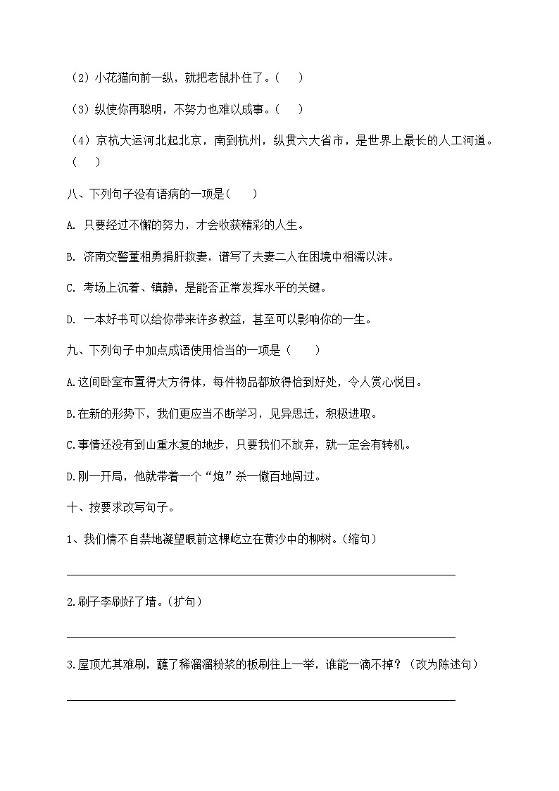 【假期提升】精品五升六语文暑假作业（二十）-人教部编版（含答案，含解析）第3页