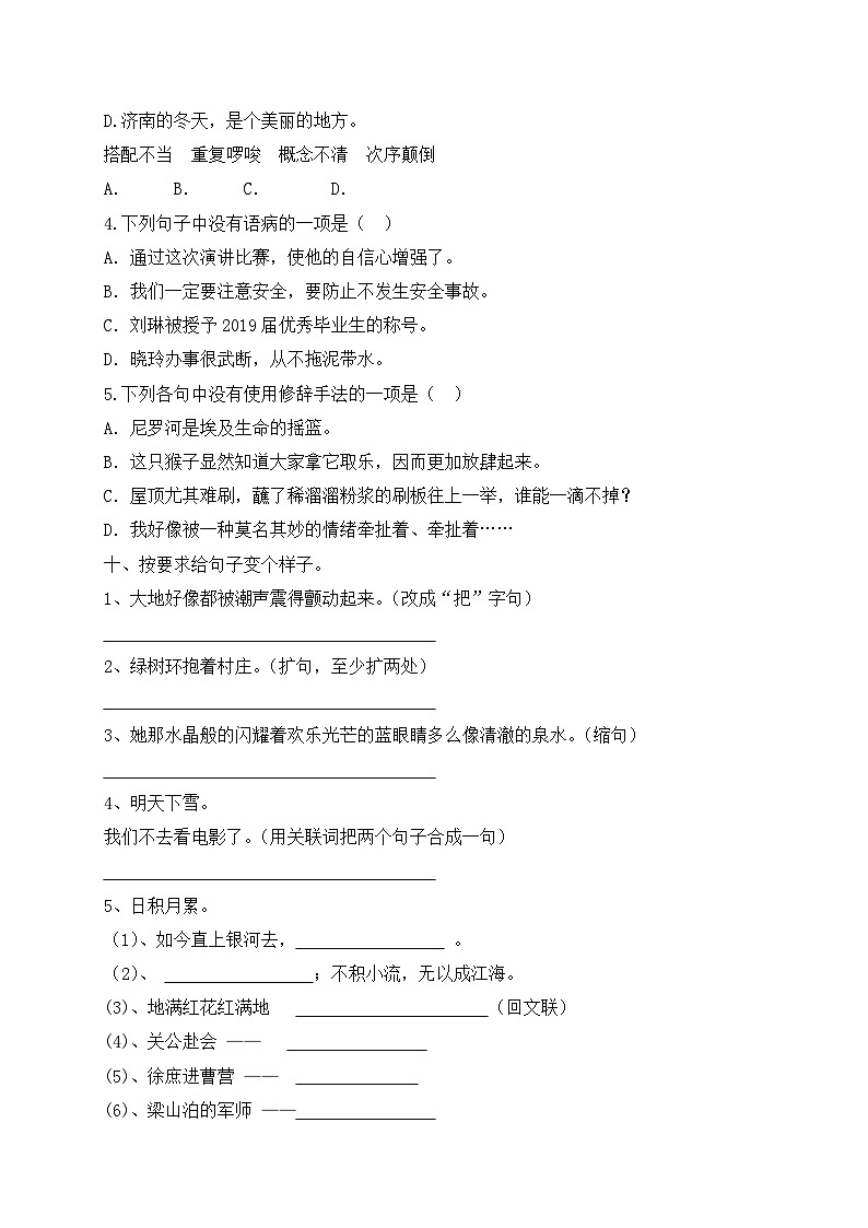 【假期提升】精品五升六语文暑假作业（六）-人教部编版（含答案，含解析）03