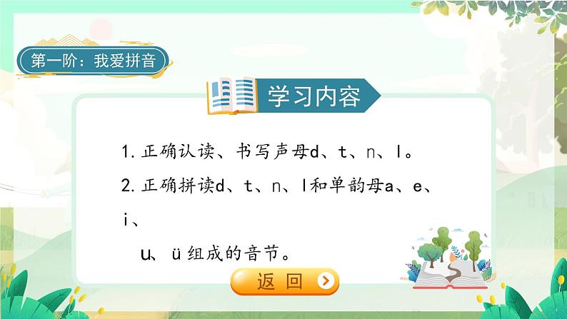 人教版语文一年级上册 汉语拼音4《d t n l》 PPT课件第2页