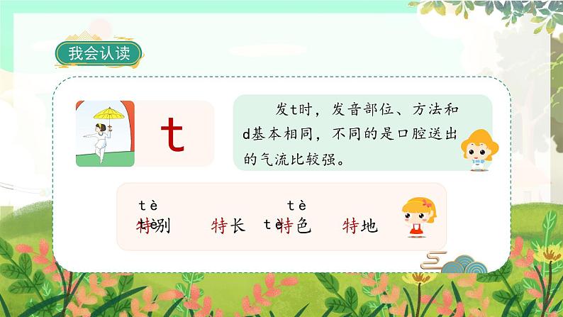 人教版语文一年级上册 汉语拼音4《d t n l》 PPT课件第7页